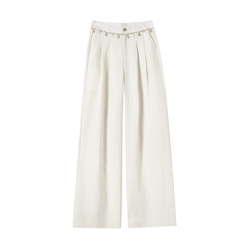 1744870207326_477176.jpg 2025 Summer New Tencel Linen Wide Leg Pants High Waist Casual Straight Trousers Women