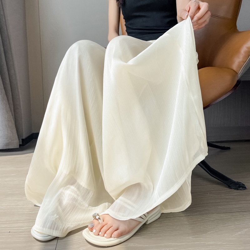 1771840985306_lrffvT.jpg 2026 Summer Thin Gauze Ice Silk Skirt Pants Women High Waist Sun Protection Long Pants