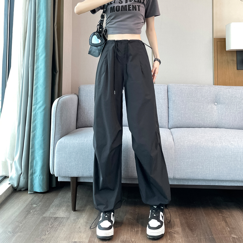 1772011963253_9LYsyl.jpg 2026 Summer New Ice Silk Quick Dry American Style Cargo Pants Women Thin Tapered Loose Casual Pants