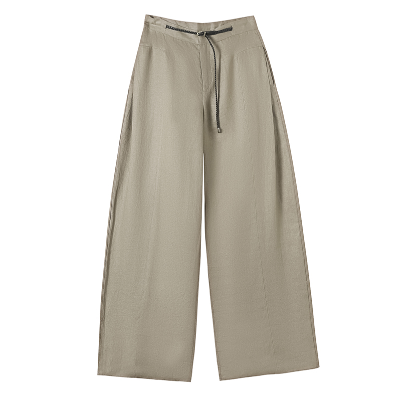 2026 Summer New Linen Tencel High Waist Casual Wide Leg Pants Women