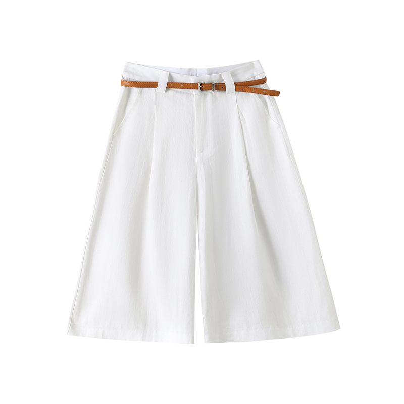1778130306049_h8rol7.jpg 2026 Summer New Tencel Linen Wide Leg Shorts A-Line Shorts Thin Cotton Linen Pants Women
