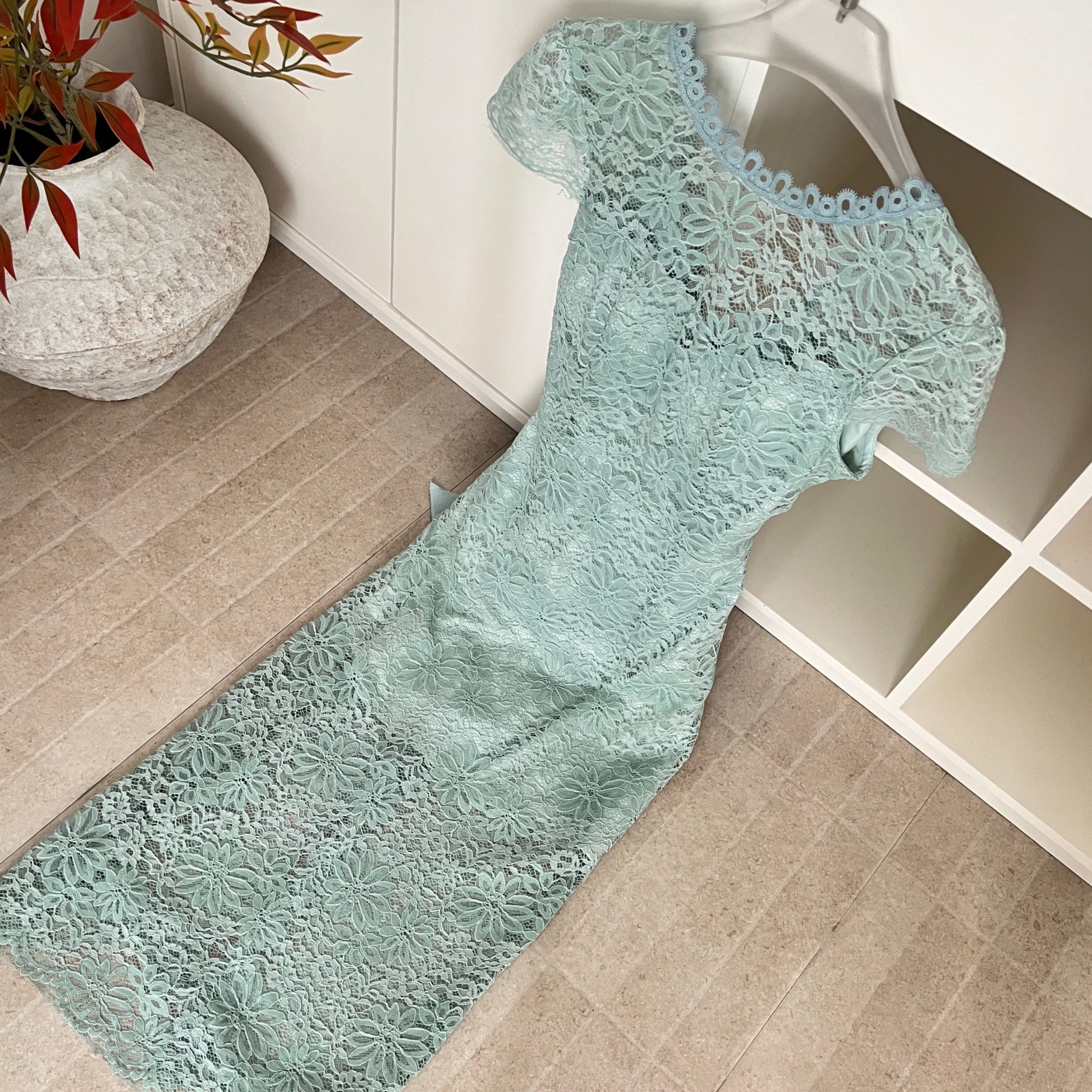 1778592156841_DUPx1E.jpg Fart Shop Lily Secret Mint Mambo Green Lace Hollow Built-in Pad Dress Women Spring Summer