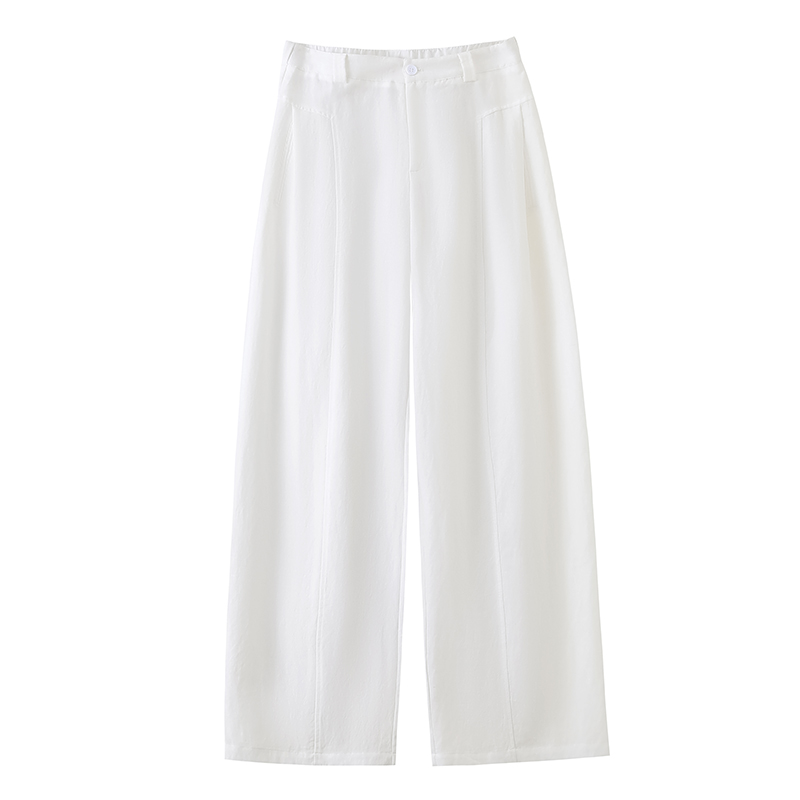 2026 Summer New Thin Tencel Linen Wide Leg Pants High Waist Ice Silk Sun Protection Floor-Length Pants for Women