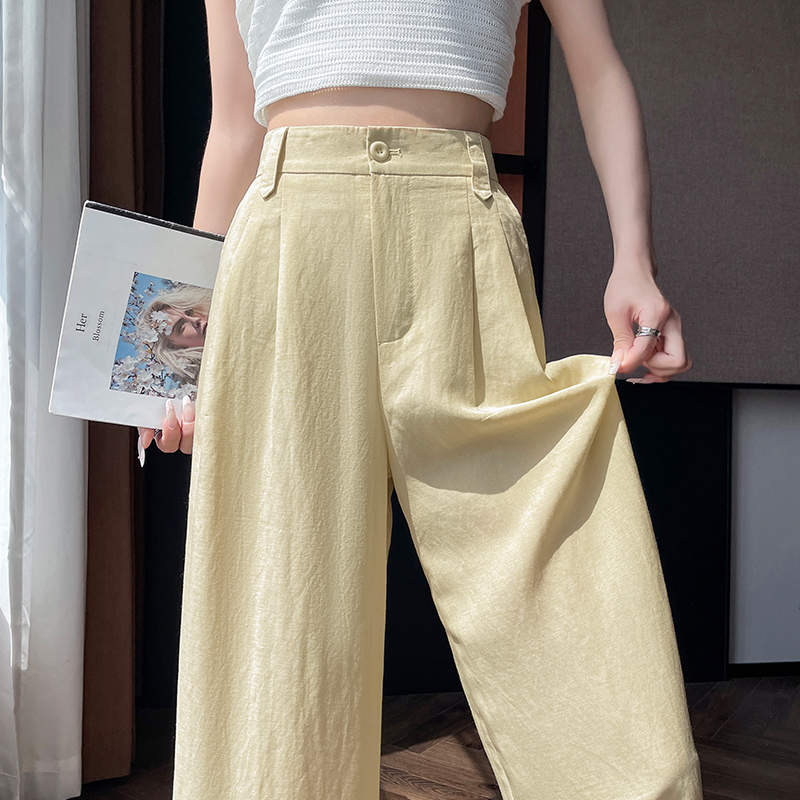 1783007416009_QY7mkw.jpg 2026 Summer New Tencel Linen Wide Leg Pants High Waist Casual Straight Trousers Women