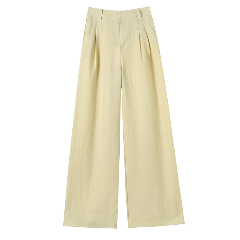 1783007416011_jqQ09i.jpg 2026 Summer New Tencel Linen Wide Leg Pants High Waist Casual Straight Trousers Women