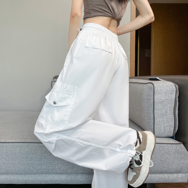 1783008496838_2F0jhx.jpg 2026 Summer New Ice Silk Quick-Dry Cargo Pants Sports Pants Thin Drawstring Two-Wear Sun Protection Casual Pants Women
