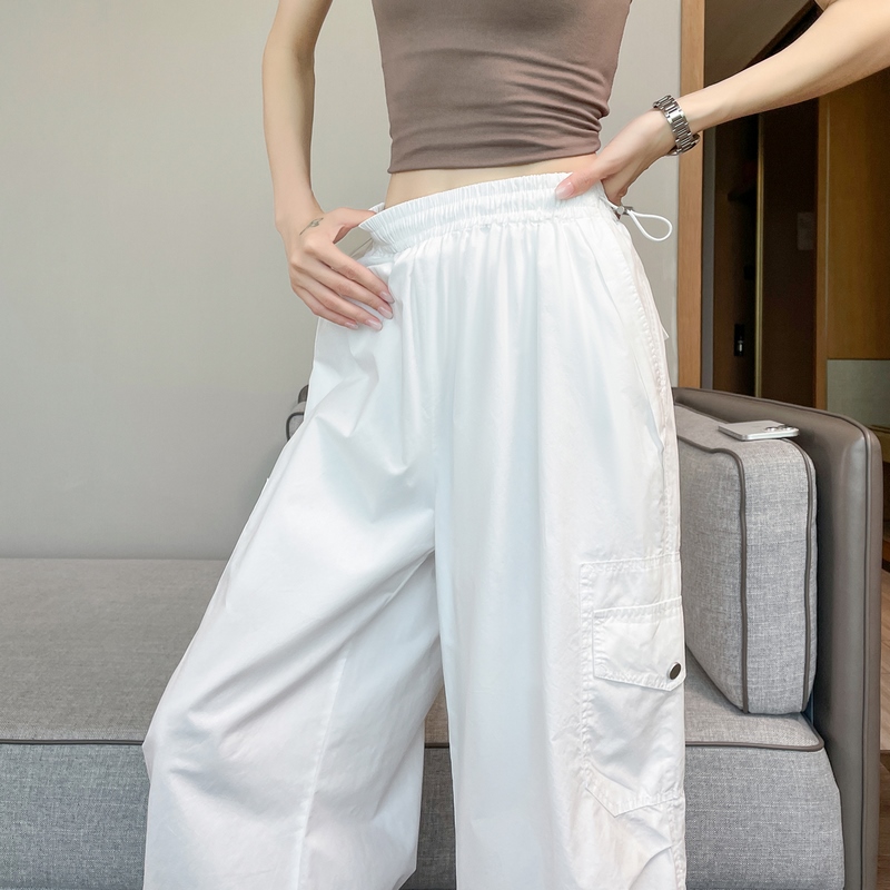 1783008496838_3VgyLg.jpg 2026 Summer New Ice Silk Quick-Dry Cargo Pants Sports Pants Thin Drawstring Two-Wear Sun Protection Casual Pants Women