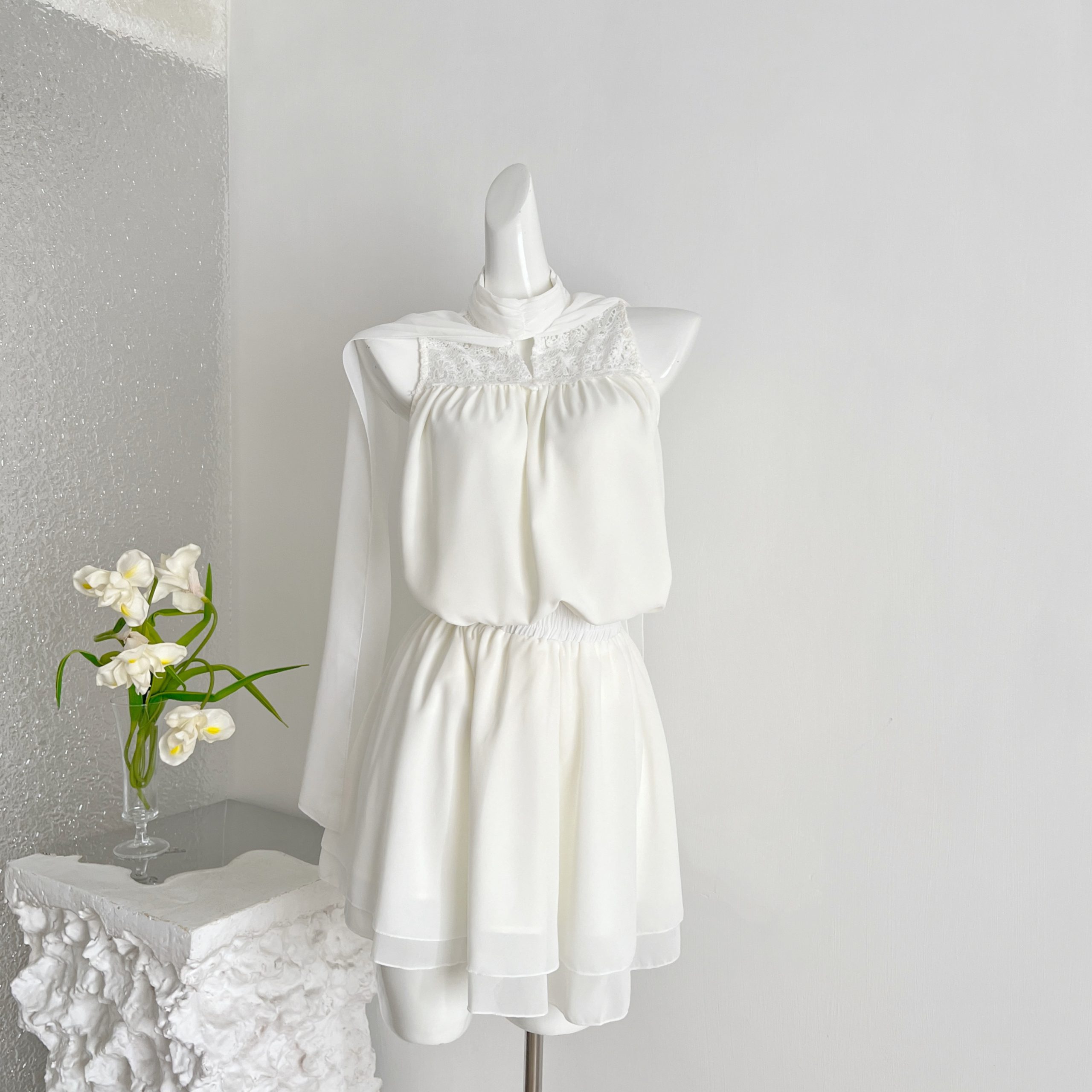 1783237552146_qa76as.jpg Chiarazz Kyoto Back Alley Fairy Lace Ribbon Sleeveless Blouse + Skirt Set Women