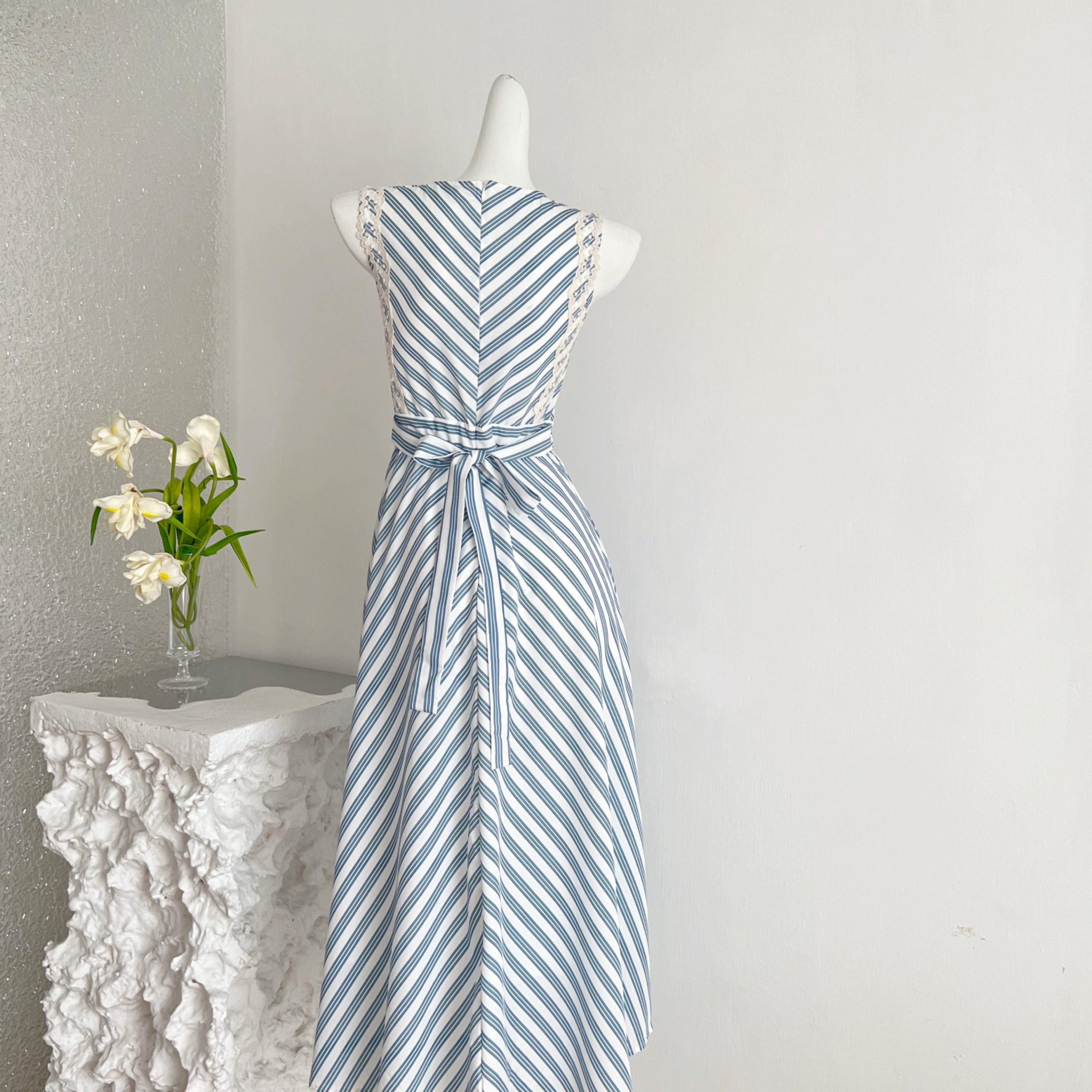 1784197582698_PYuwLy.jpg Madofit Summer Clear Sky Sea Lace Patchwork Striped Sleeveless Dress