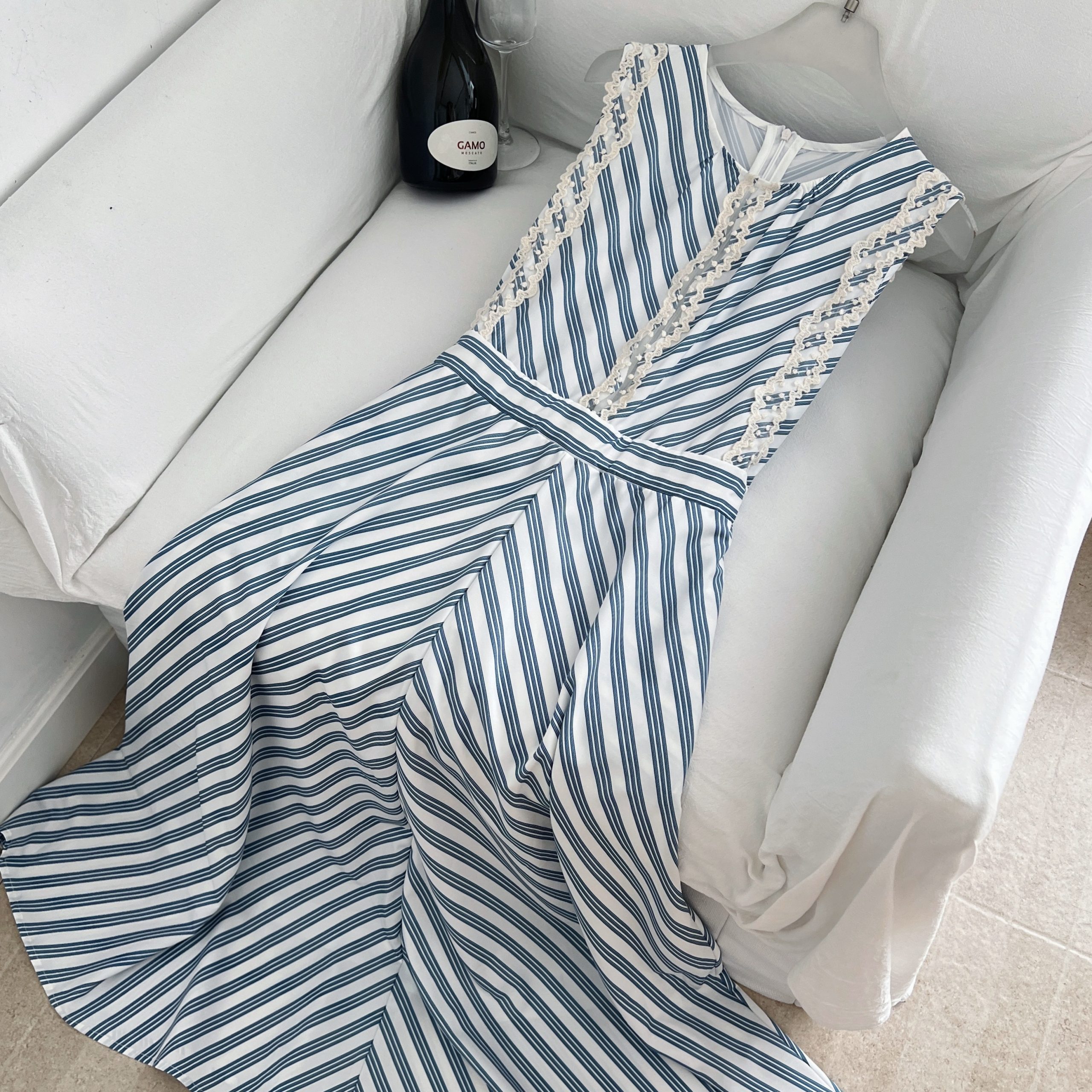 1784197591533_9S1yJP.jpg Madofit Summer Clear Sky Sea Lace Patchwork Striped Sleeveless Dress