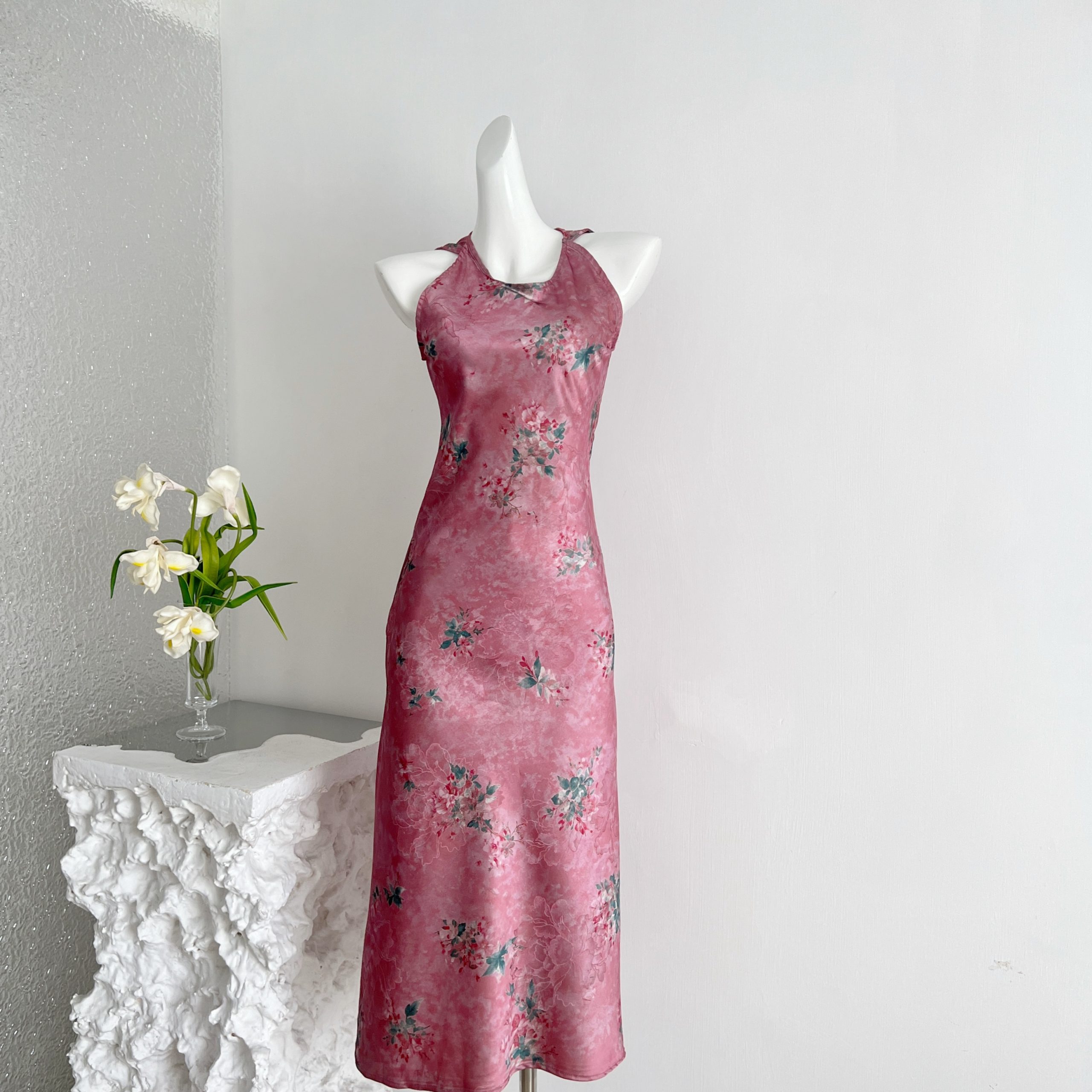 2026 Summer New Exquisite Chinese Style Camisole Dress Elegant Sleeveless Printed Long Dress Slim Fit One Step Dress