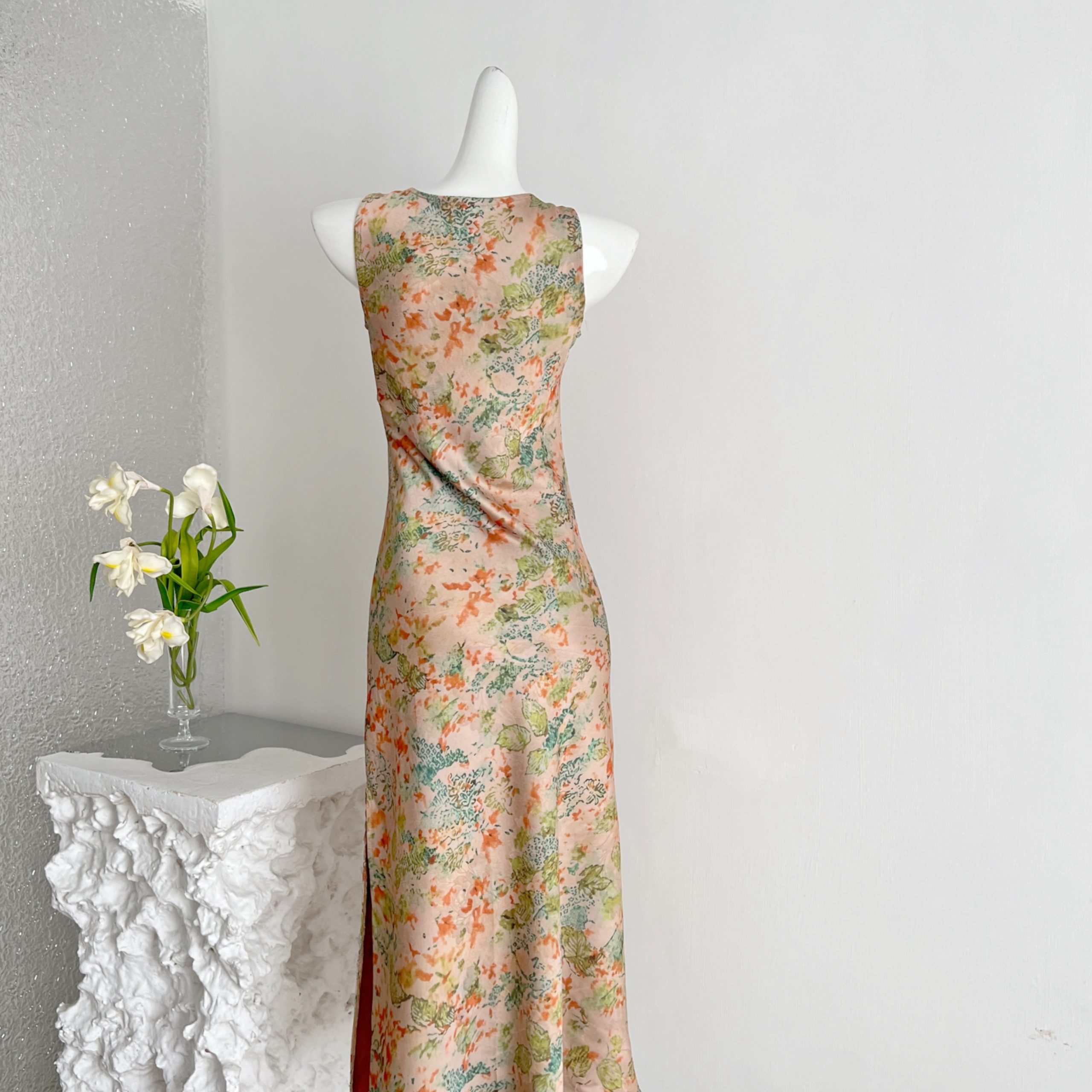 2026 Summer New Exquisite Chinese Style Camisole Dress Elegant Sleeveless Printed Long Dress Slim Fit One Step Dress