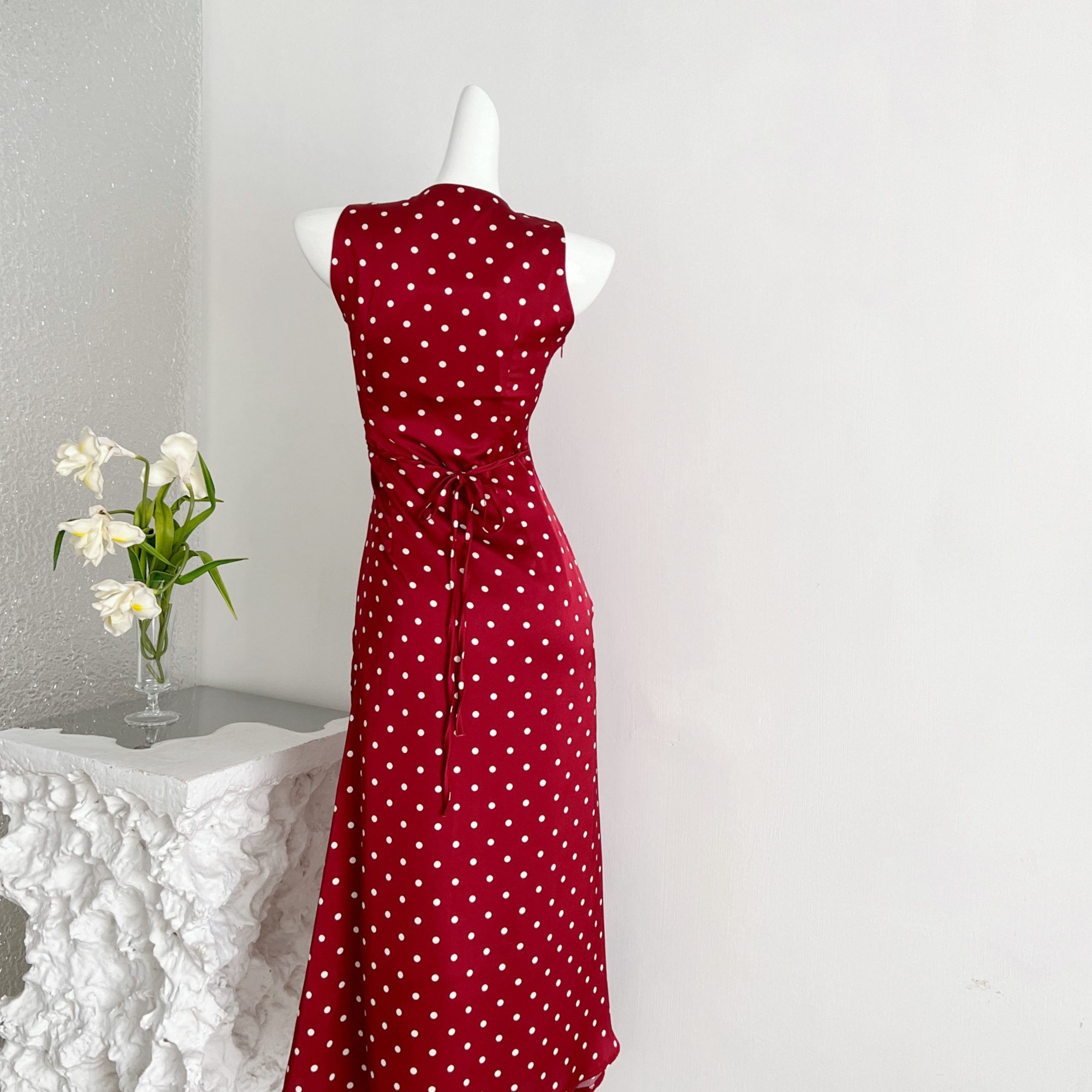 1784431279281_t5Fdnf.jpg Feidian Jiaren French Vintage Design Summer New Style Waist Slimming Red Polka Dot Dress
