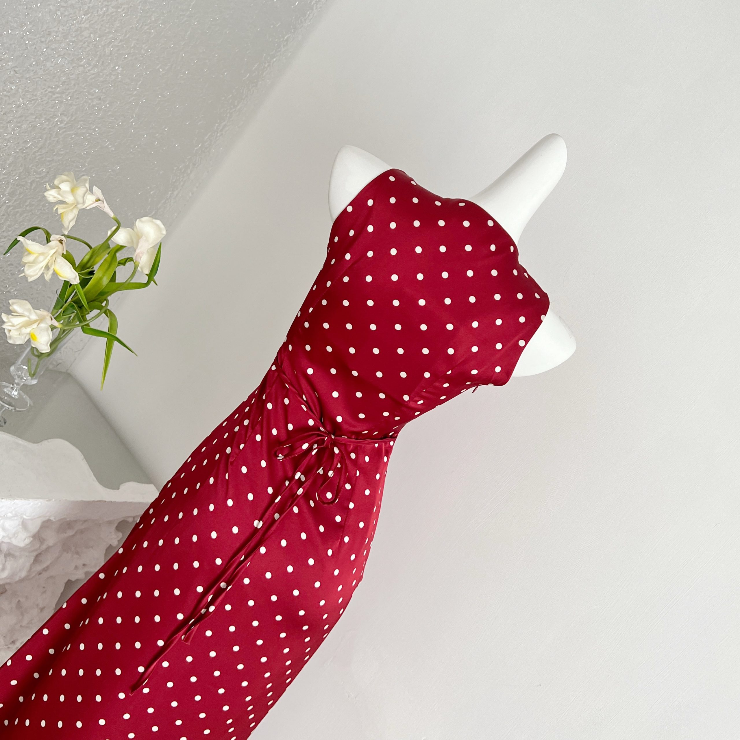 1784431284481_D3ZXOY.jpg Feidian Jiaren French Vintage Design Summer New Style Waist Slimming Red Polka Dot Dress