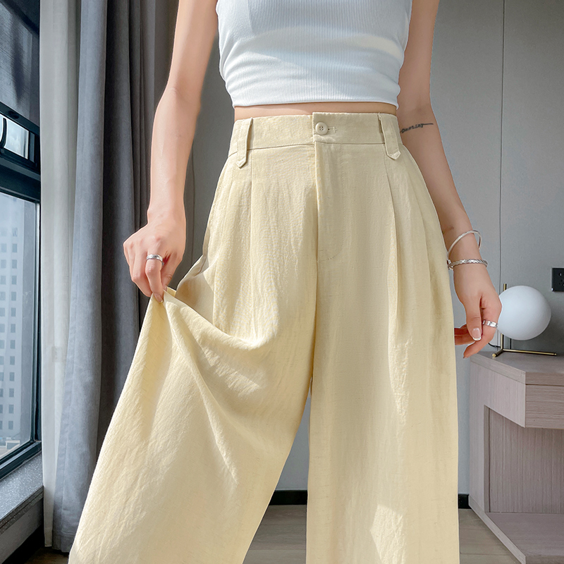 1784691233964_L6xsBr.jpg 2026 Summer New Tencel Linen Wide Leg Pants High Waist Casual Ice Silk Pants Sun Protection Floor-Length Women