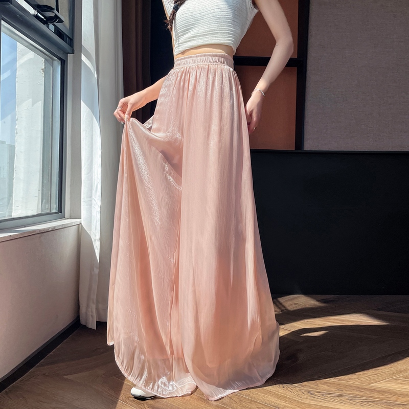 1784692598572_HzFDzK.jpg 2026 Summer New Thin Organza Ice Silk Pants Skirt Women High Waist Fairy Sun Protection Skirt Pants
