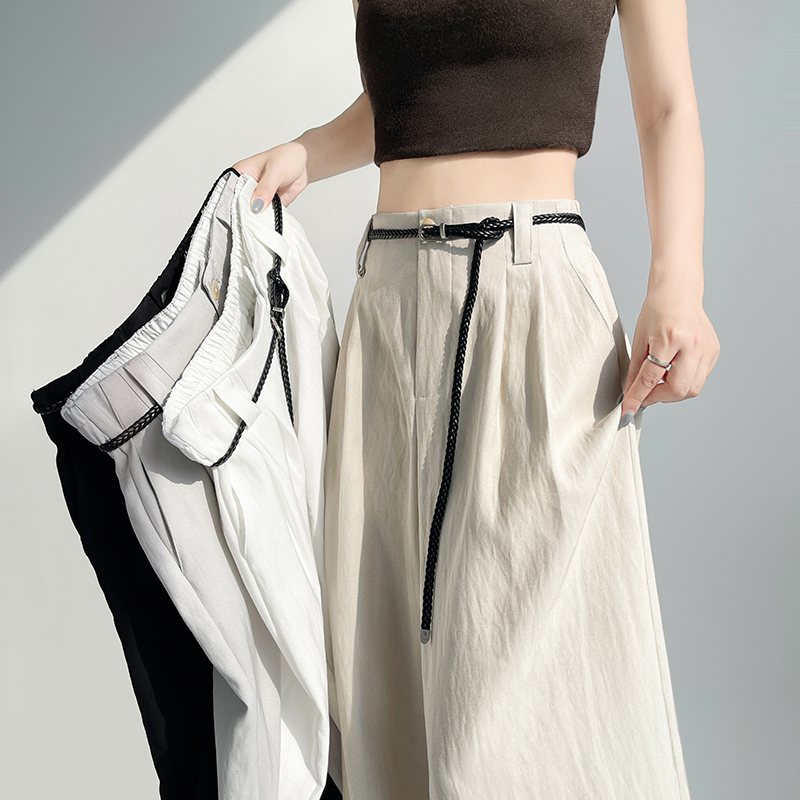 1784693750760_5jWYlS.jpg 2026 Summer New Thin Tencel Linen Wide Leg Pants High Waist Casual Trousers Sun Protection Ice Silk Long Pants Women